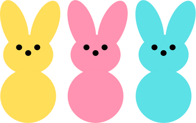 Colorful Easter Bunnies Illustration 